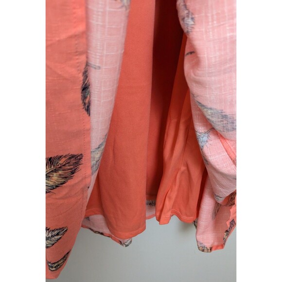 Torrid Midi Dress Coral Linen-Look Pinafore Feather Prairie Beach SZ 3X NWT - Picture 10 of 16